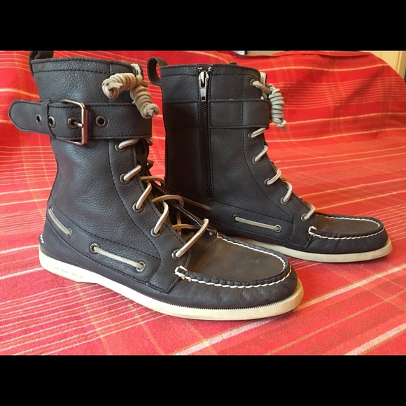 Sperry Top Sider Lace Up Boat Shoe Boots - Picture 1 of 3